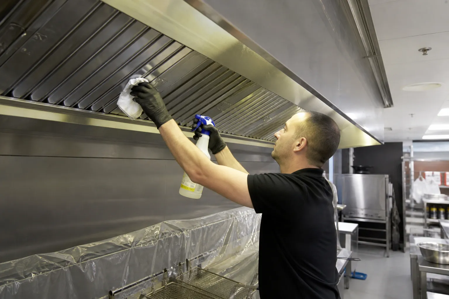 Cleaning kitchen extractor hoods in hotels