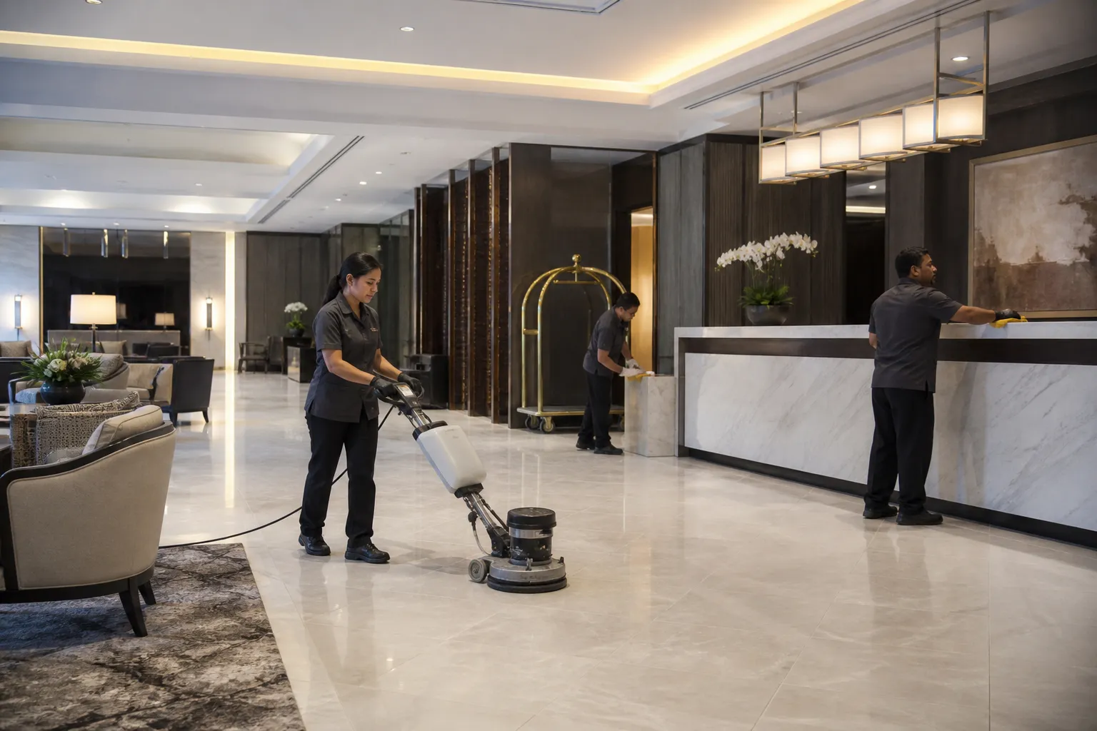 Construction cleaning for hospitality properties