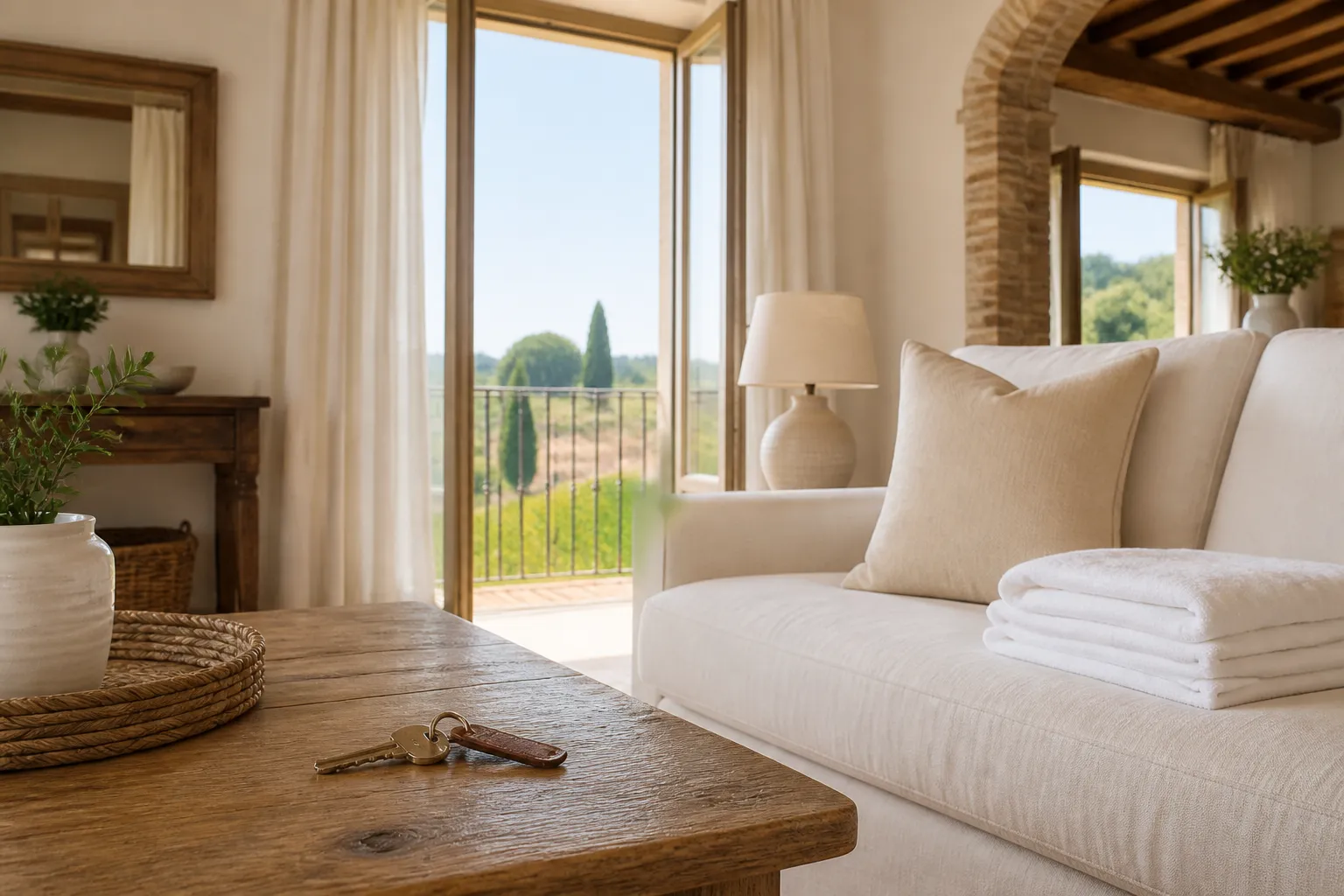Tuscan holiday home cleaned and ready for a guest check-in